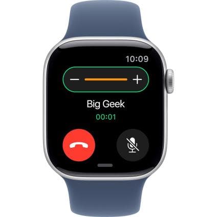 Часы Apple Watch Series 10, 42 мм, алюминий серебристого цвета, ремешок Sport Band цвета «деним»