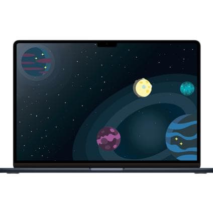 Ноутбук Apple MacBook Air 15" MC9G4 (M3 8-Core, GPU 10-Core, 16GB, 256GB) («Тёмная ночь» | Midnight)