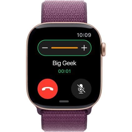 Часы Apple Watch Series 10, 46 мм, алюминий цвета «розовое золото», браслет Sport Loop сливового цвета