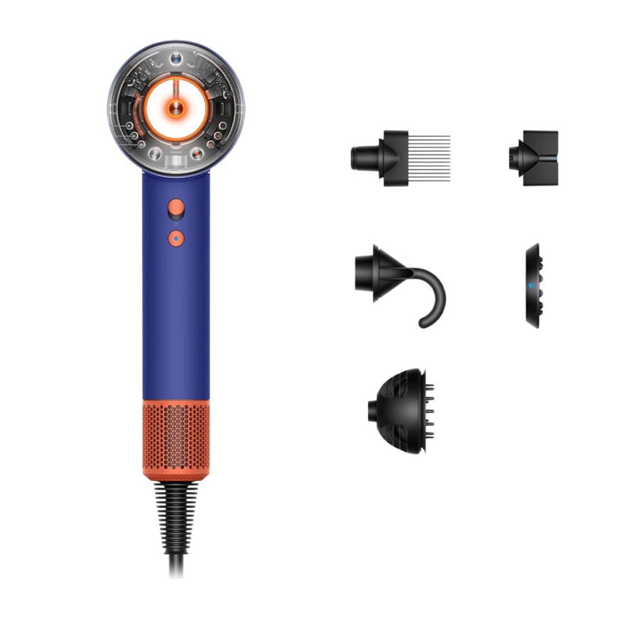 Фен Dyson HD16 Supersonic Nural Hair Dryer Curly+Coily (Vinca Blue/Topaz Orange) (2024) — фото 2