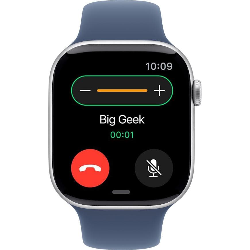 Часы Apple Watch Series 10, 46 мм, алюминий серебристого цвета, ремешок Sport Band цвета «деним» — фото 2