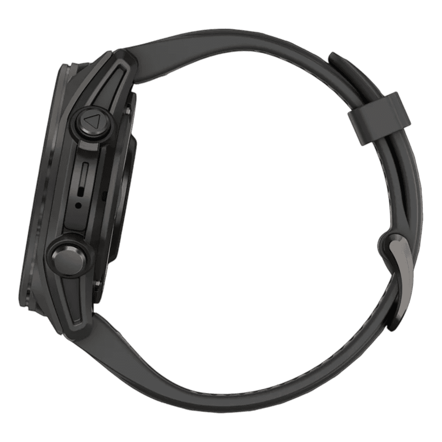 Спортивные часы Garmin fenix 8, 43 мм, AMOLED, титан с DLC, сапфир, силиконовый ремешок цвета чёрный/«серая галька» — фото 3