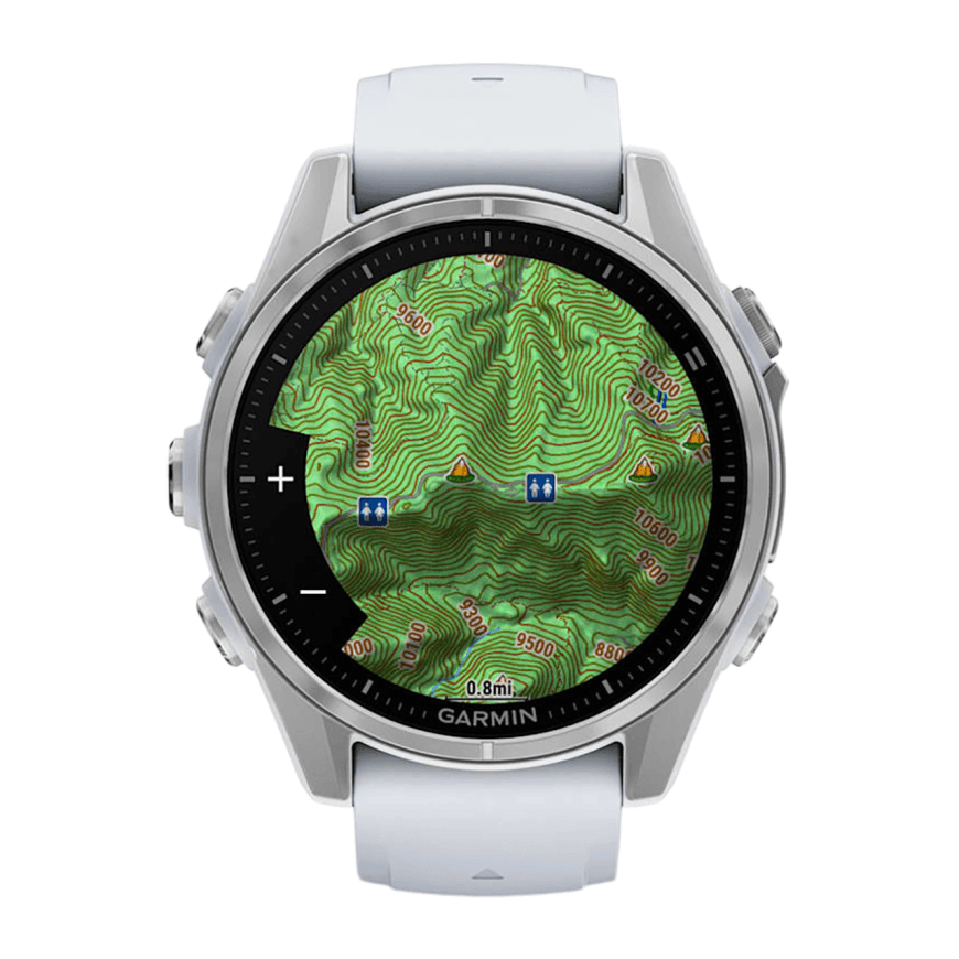 Спортивные часы Garmin fenix 8, 43 мм, AMOLED, сталь, силиконовый ремешок цвета «Уайтстоун» — фото 5