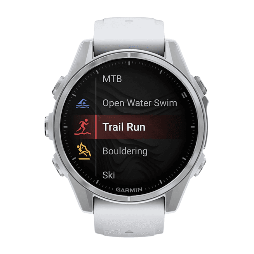 Спортивные часы Garmin fenix 8, 43 мм, AMOLED, сталь, силиконовый ремешок цвета «Уайтстоун» — фото 6