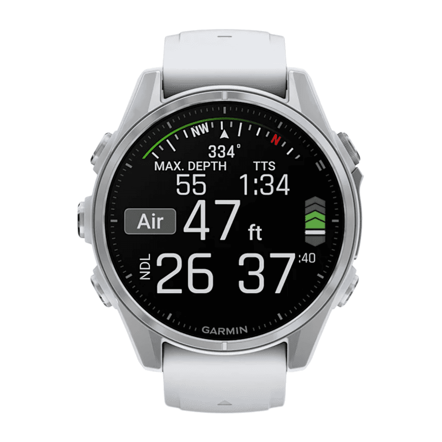 Спортивные часы Garmin fenix 8, 43 мм, AMOLED, сталь, силиконовый ремешок цвета «Уайтстоун» — фото 4