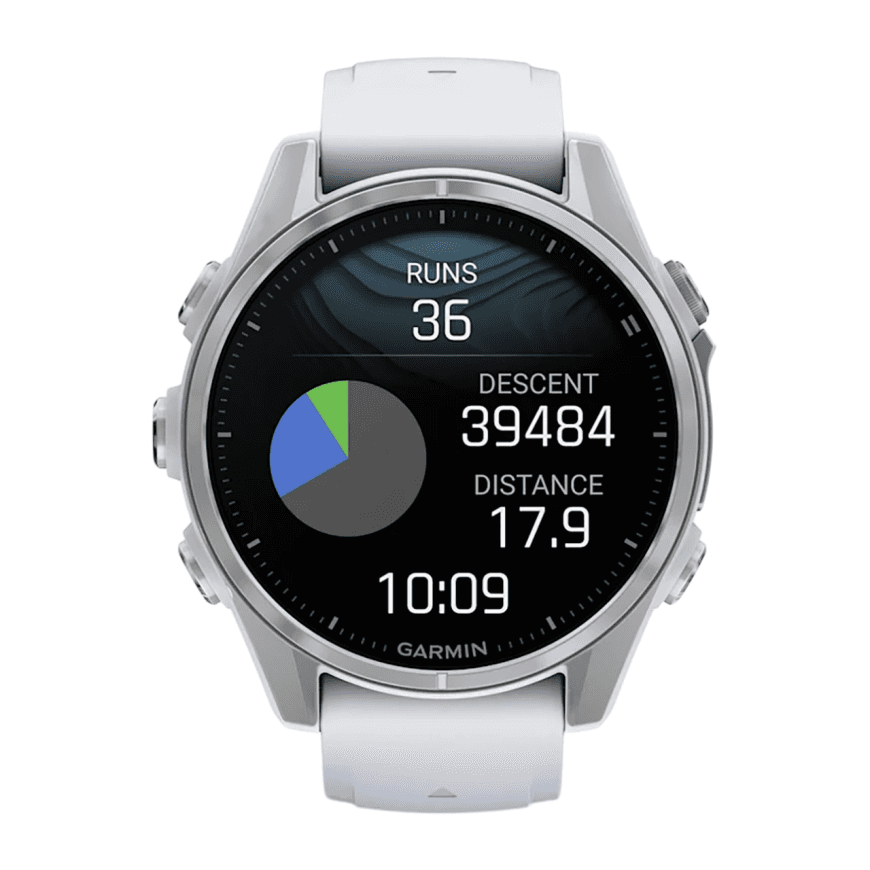 Спортивные часы Garmin fenix 8, 43 мм, AMOLED, сталь, силиконовый ремешок цвета «Уайтстоун» — фото 3