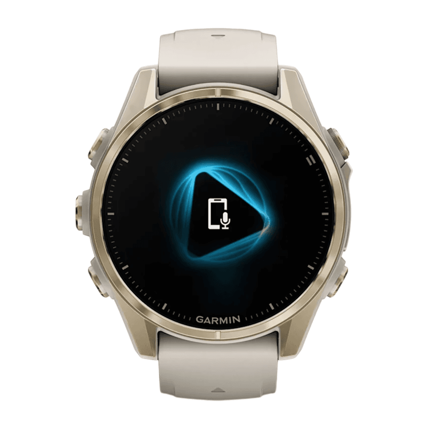 Спортивные часы Garmin fenix 8, 43 мм, AMOLED, сталь, сапфир, силиконовый ремешок цвета «серый туман»/«тёмный песчаник» — фото 4