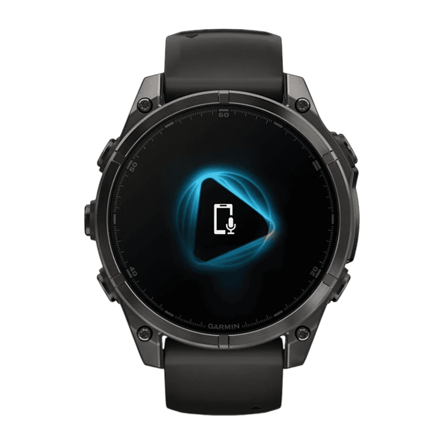 Спортивные часы Garmin fenix 8, 47 мм, AMOLED, титан с DLC, сапфир, силиконовый ремешок цвета чёрный/«серая галька» — фото 6