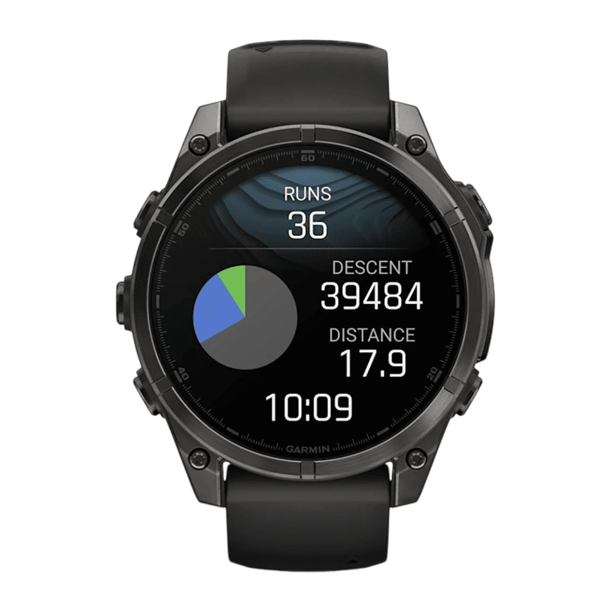 Спортивные часы Garmin fenix 8, 47 мм, AMOLED, титан с DLC, сапфир, силиконовый ремешок цвета чёрный/«серая галька» — фото 4