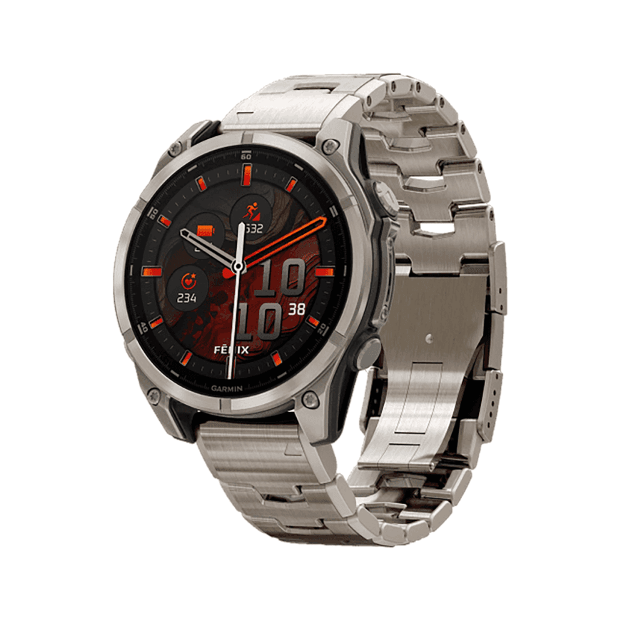 Спортивные часы Garmin fenix 8, 47 мм, AMOLED, сапфир, титановый блочный браслет, силиконовый ремешок цвета чёрный/«серая галька» — фото 3