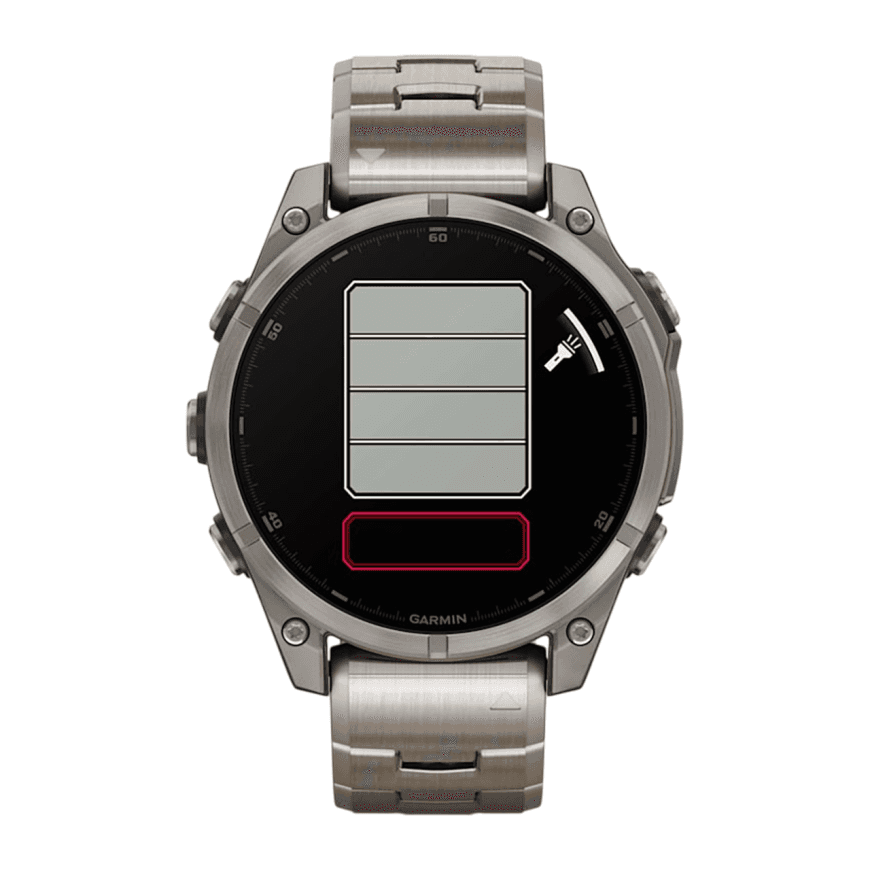 Спортивные часы Garmin fenix 8, 47 мм, AMOLED, сапфир, титановый блочный браслет, силиконовый ремешок цвета чёрный/«серая галька» — фото 5