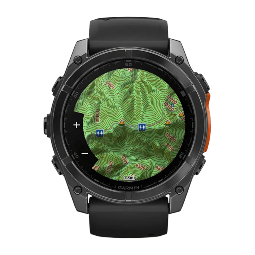 Спортивные часы Garmin fenix 8, 51 мм, AMOLED, сталь, чёрный силиконовый ремешок — фото 6