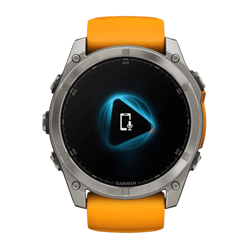 Спортивные часы Garmin fenix 8, 51 мм, AMOLED, титан, сапфир, силиконовый ремешок цвета «оранжевая искра»/графитовый — фото 4