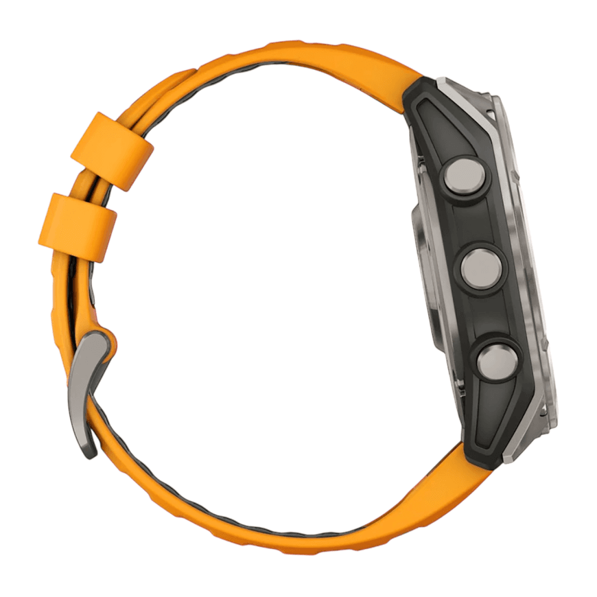 Спортивные часы Garmin fenix 8, 51 мм, AMOLED, титан, сапфир, силиконовый ремешок цвета «оранжевая искра»/графитовый — фото 5