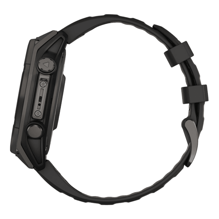 Спортивные часы Garmin fenix 8, 47 мм, Solar, титан с DLC, сапфир, силиконовый ремешок цвета чёрный/«серая галька» — фото 5