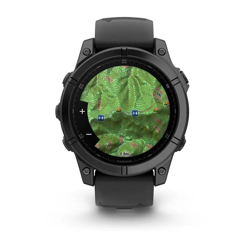Спортивные часы Garmin fenix E, 47 мм, AMOLED, синевато-серый безель, чёрный силиконовый ремешок — фото 5
