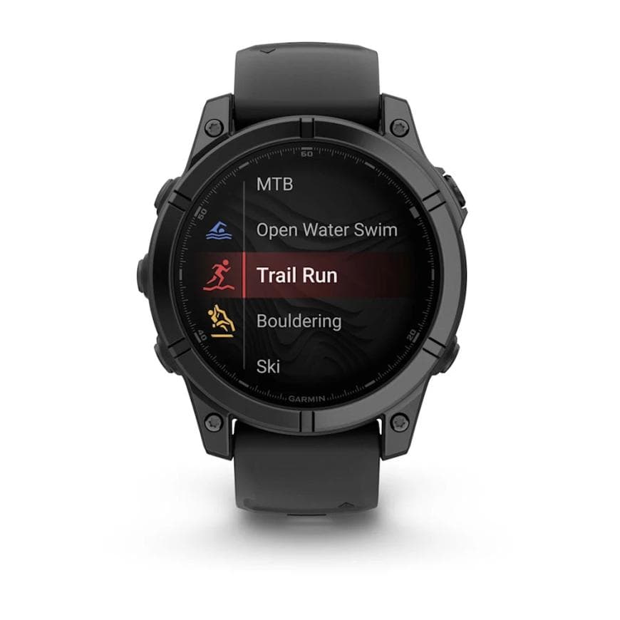 Спортивные часы Garmin fenix E, 47 мм, AMOLED, синевато-серый безель, чёрный силиконовый ремешок — фото 6