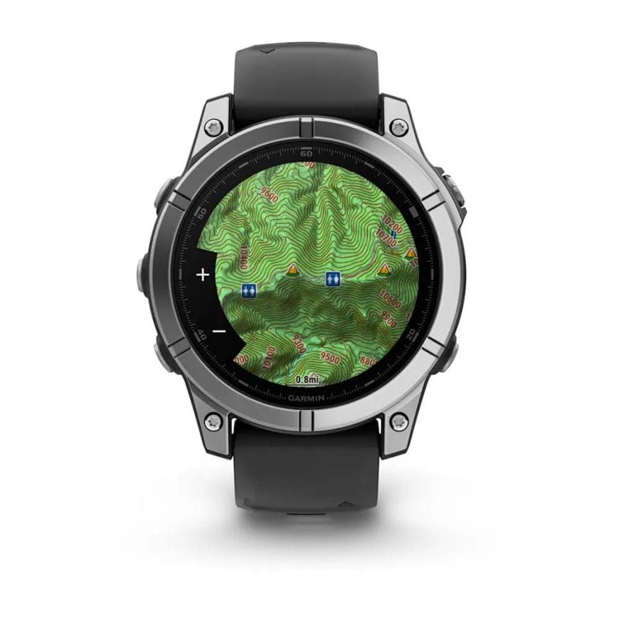 Спортивные часы Garmin fenix E, 47 мм, AMOLED, серебристый безель, чёрный силиконовый ремешок — фото 4