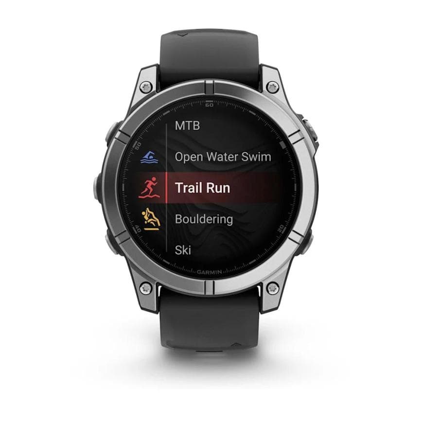 Спортивные часы Garmin fenix E, 47 мм, AMOLED, серебристый безель, чёрный силиконовый ремешок — фото 6