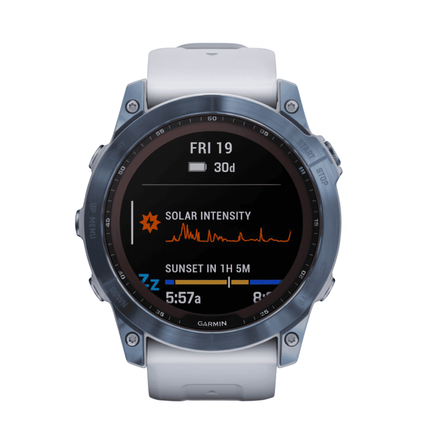 Спортивные часы Garmin fenix 7X Sapphire Solar Edition, 51 мм, силиконовый ремешок цвета «Уайтстоун» — фото 6