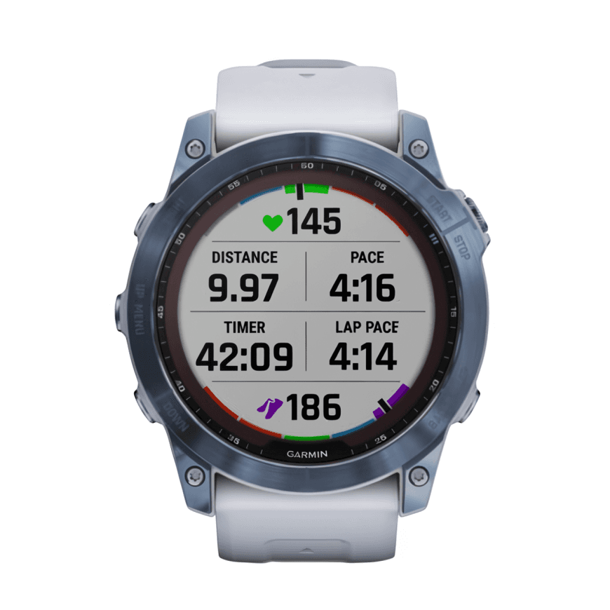 Спортивные часы Garmin fenix 7X Sapphire Solar Edition, 51 мм, силиконовый ремешок цвета «Уайтстоун» — фото 3