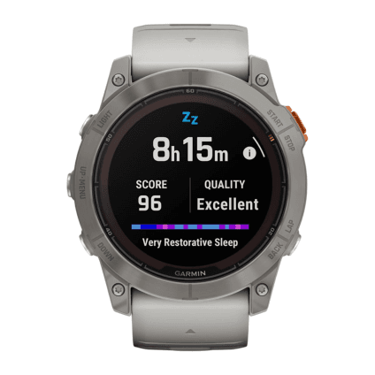 Спортивные часы Garmin fenix 7X Pro Sapphire Solar Edition, 51 мм, силиконовый ремешок цвета «серый туман»/«жжёный апельсин»