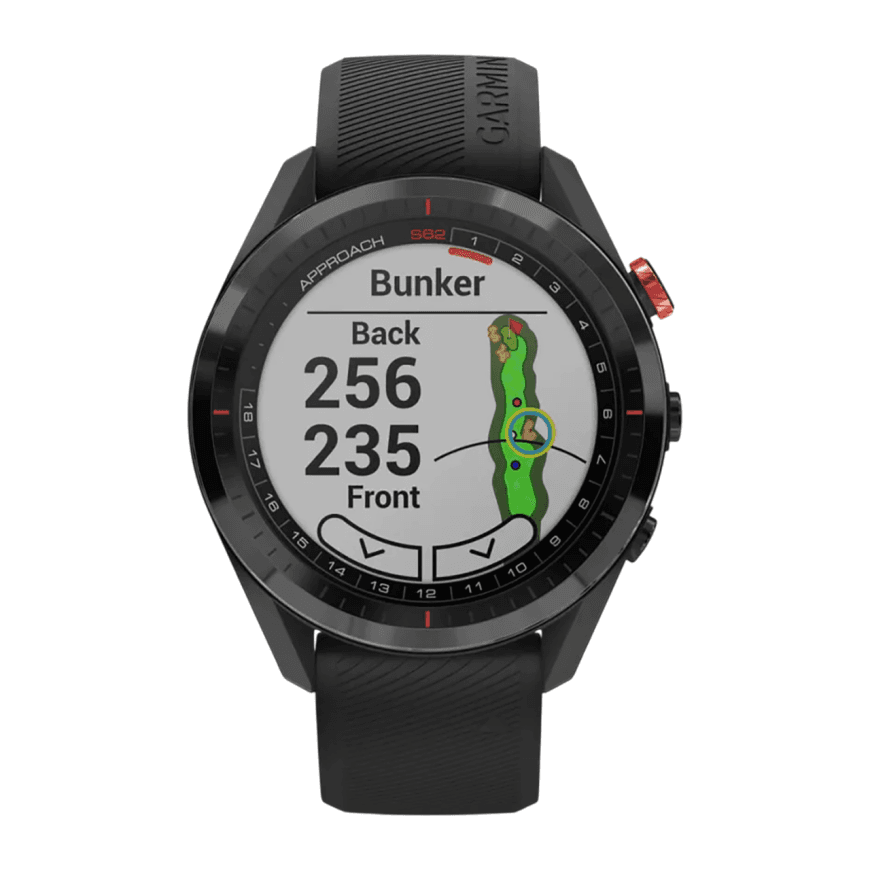 Спортивные часы Garmin Approach S62, чёрный силиконовый ремешок — фото 3