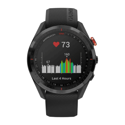 Спортивные часы Garmin Approach S62, чёрный силиконовый ремешок
