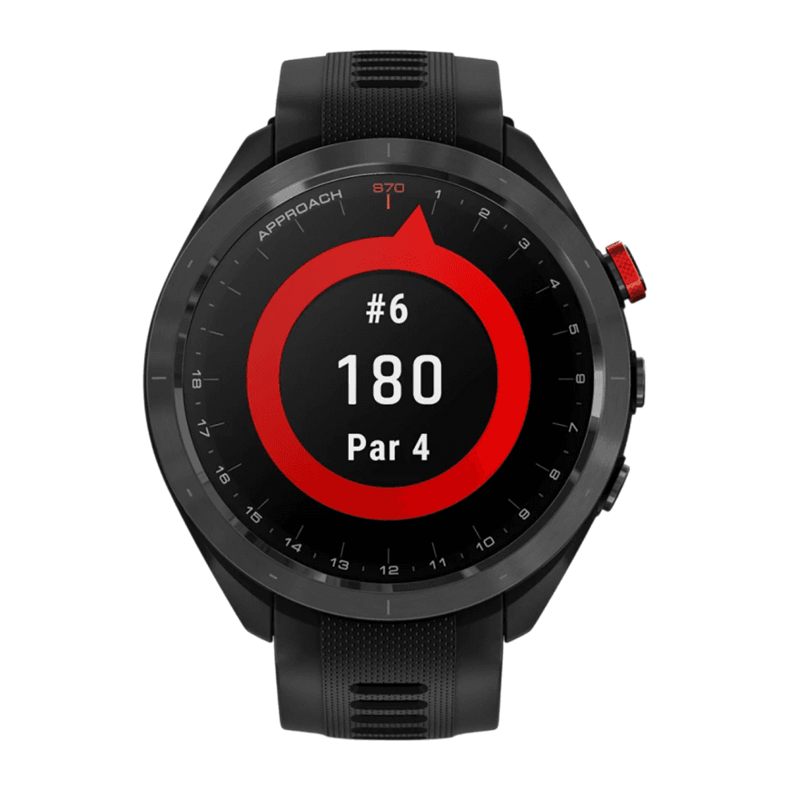 Спортивные часы Garmin Approach S70, 47 мм, чёрный силиконовый ремешок — фото 6