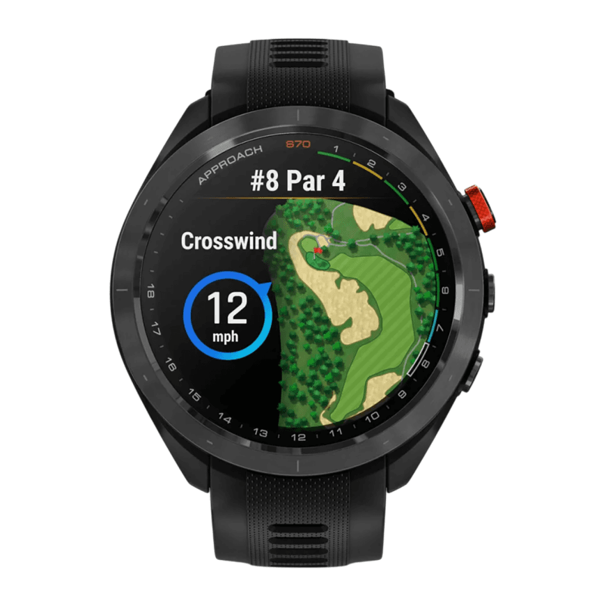 Спортивные часы Garmin Approach S70, 47 мм, чёрный силиконовый ремешок — фото 5