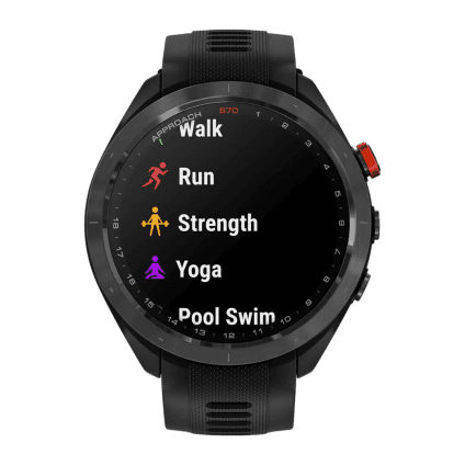 Спортивные часы Garmin Approach S70, 47 мм, чёрный силиконовый ремешок
