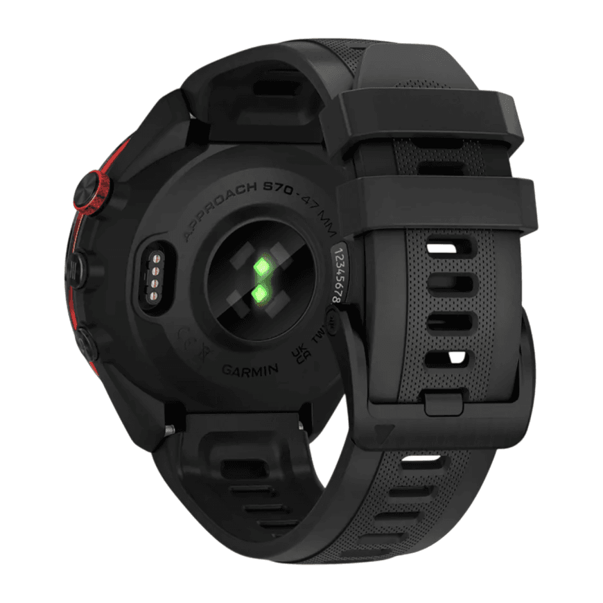 Спортивные часы Garmin Approach S70, 47 мм, чёрный силиконовый ремешок — фото 4