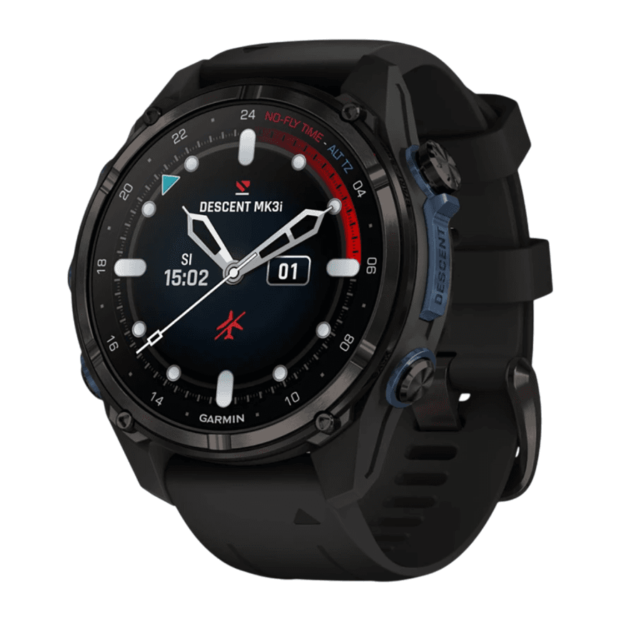 Спортивные часы Garmin Descent Mk3i, 43 мм, чёрный силиконовый ремешок — фото 3