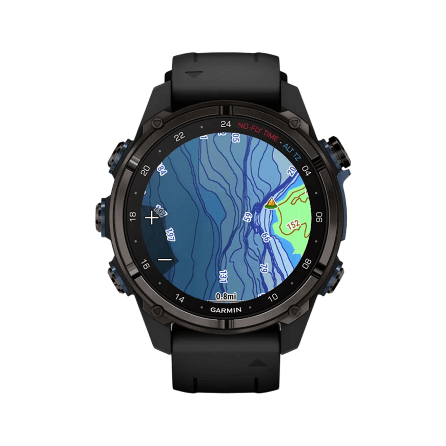 Спортивные часы Garmin Descent Mk3i, 43 мм, чёрный силиконовый ремешок — фото 6