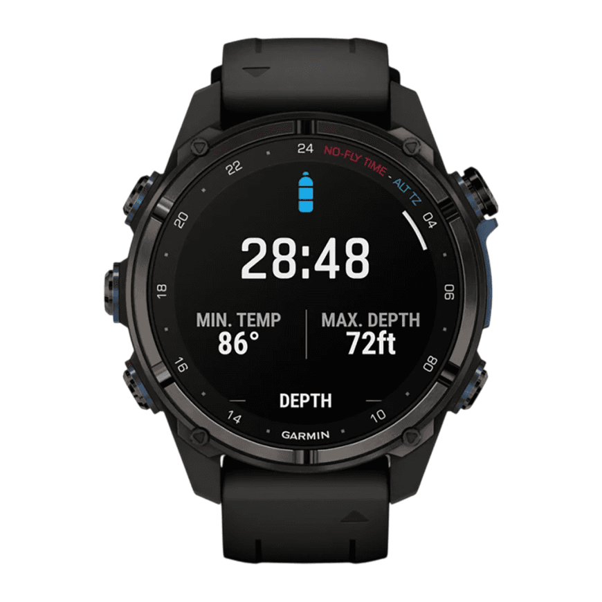 Спортивные часы Garmin Descent Mk3i, 43 мм, чёрный силиконовый ремешок — фото 2