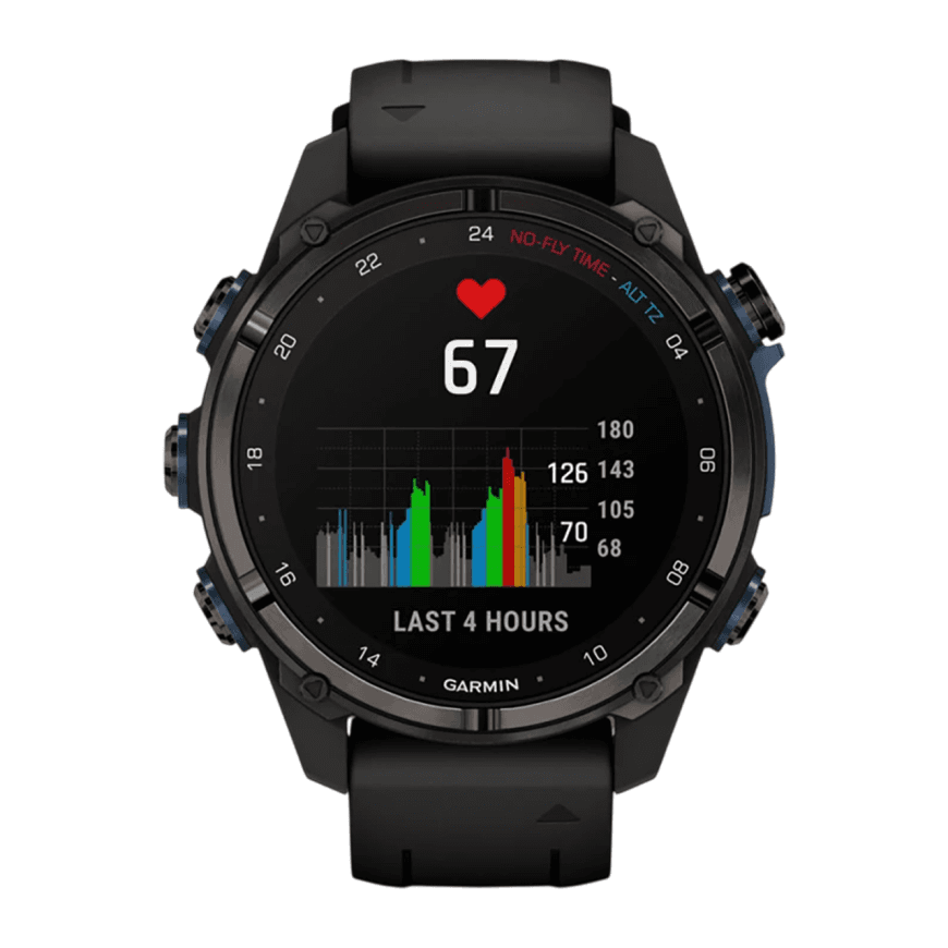 Спортивные часы Garmin Descent Mk3i, 43 мм, чёрный силиконовый ремешок — фото 5