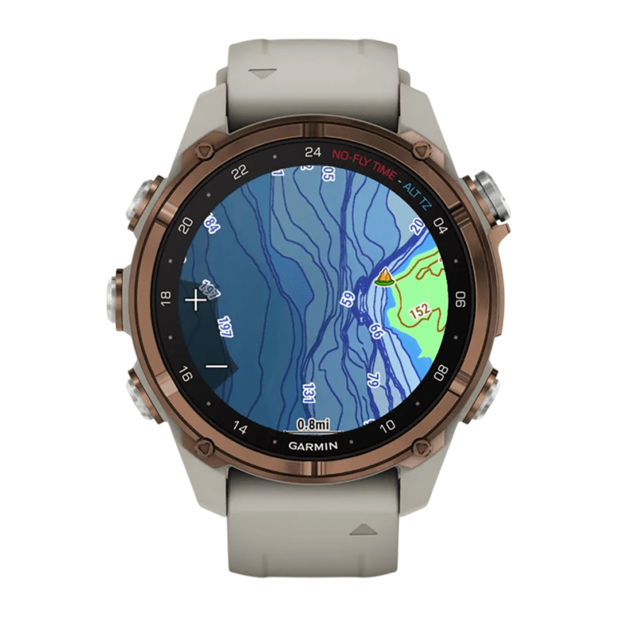 Спортивные часы Garmin Descent Mk3i, 43 мм, «французский серый» силиконовый ремешок — фото 6