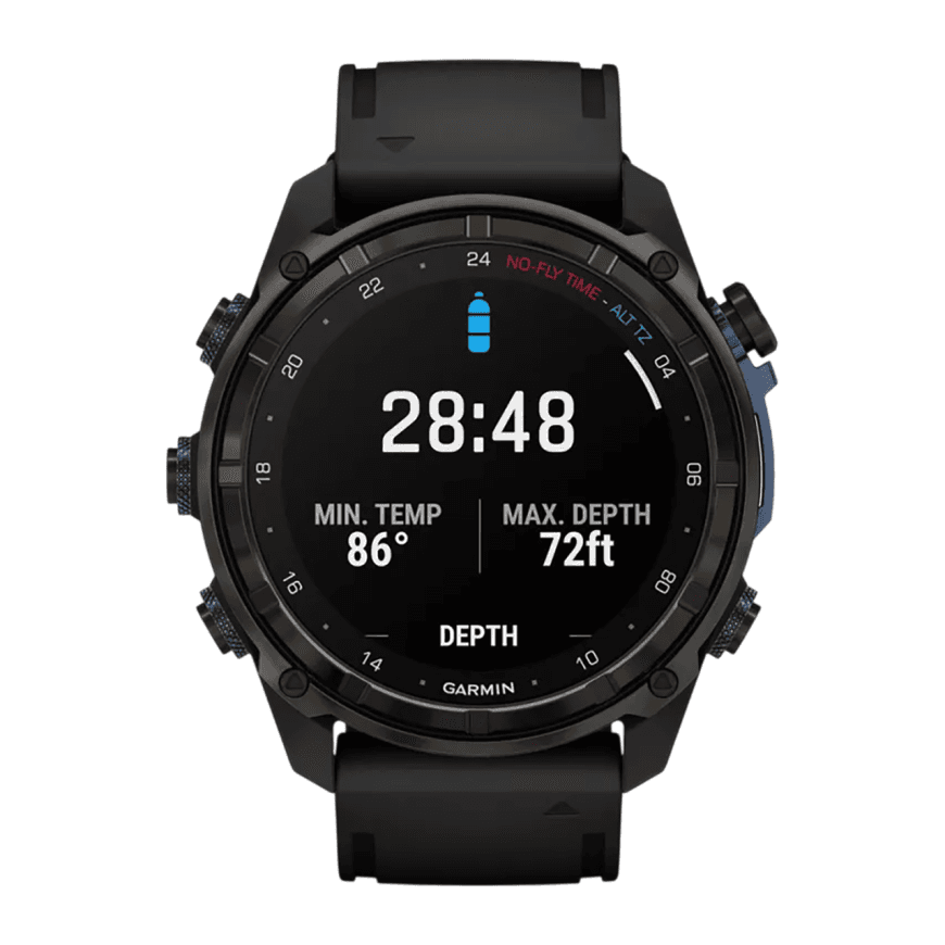 Спортивные часы Garmin Descent Mk3i, 51 мм, чёрный силиконовый ремешок — фото 2