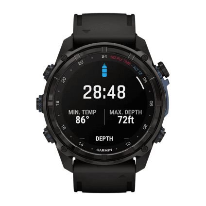 Спортивные часы Garmin Descent Mk3i, 51 мм, чёрный силиконовый ремешок