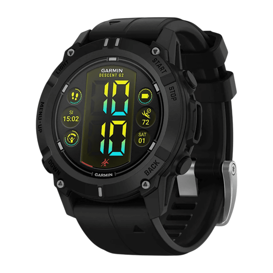 Спортивные часы Garmin Descent G2, чёрный силиконовый ремешок — фото 3