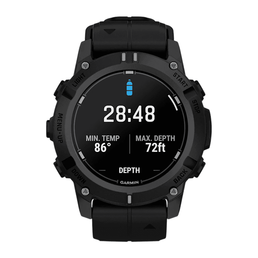 Спортивные часы Garmin Descent G2, чёрный силиконовый ремешок — фото 2