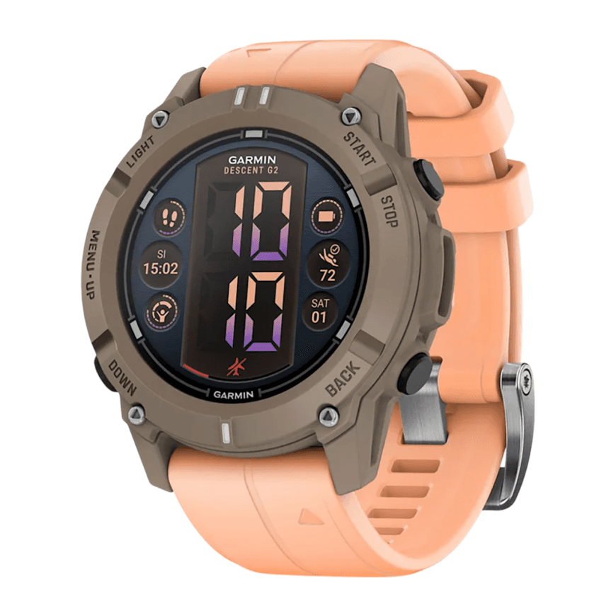 Спортивные часы Garmin Descent G2, силиконовый ремешок цвета «морская ракушка» — фото 3