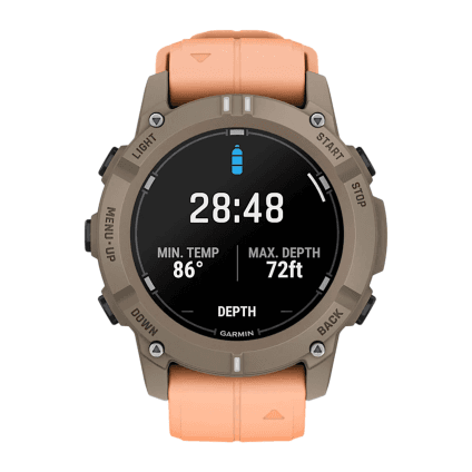 Спортивные часы Garmin Descent G2, силиконовый ремешок цвета «морская ракушка»