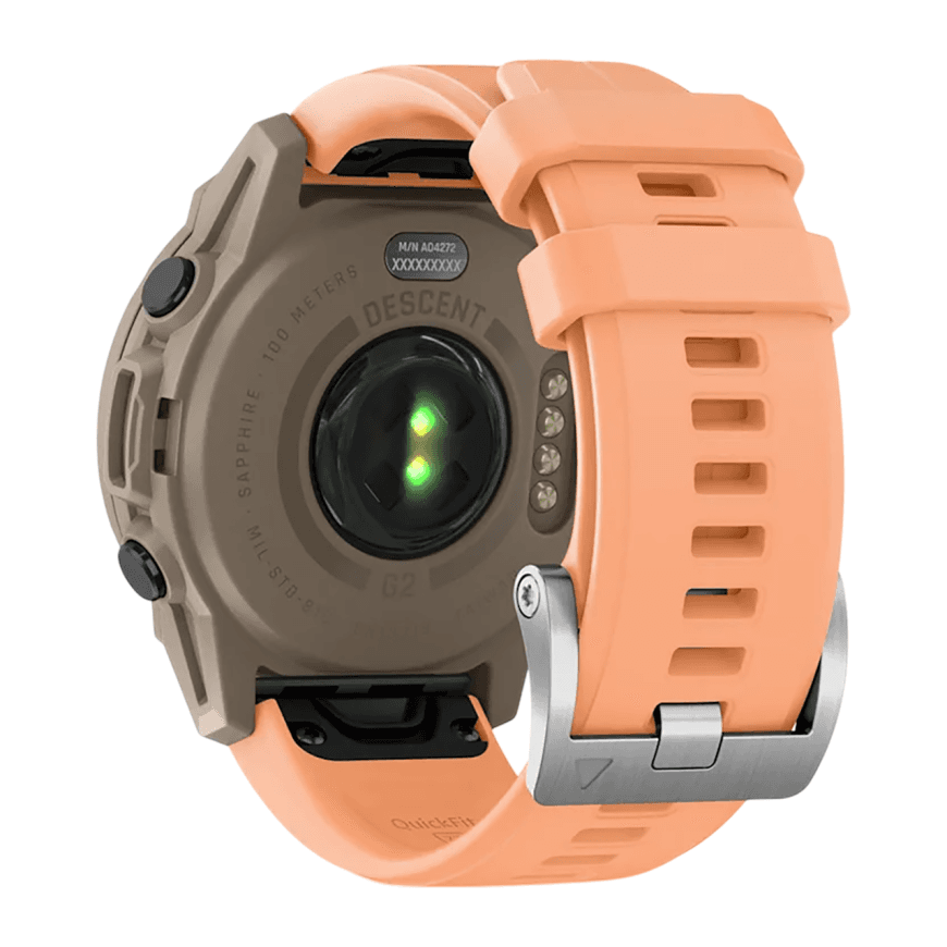 Спортивные часы Garmin Descent G2, силиконовый ремешок цвета «морская ракушка» — фото 4