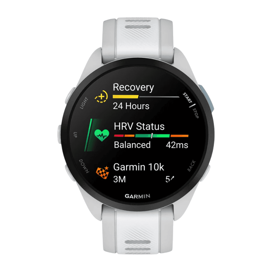 Спортивные часы Garmin Forerunner 165, силиконовый ремешок цвета «туманный серый»/«Уайтстоун» — фото 2
