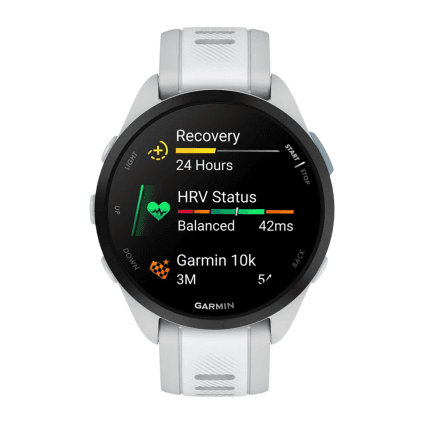 Спортивные часы Garmin Forerunner 165, силиконовый ремешок цвета «туманный серый»/«Уайтстоун»