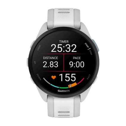 Спортивные часы Garmin Forerunner 165 Music, силиконовый ремешок цвета «туманный серый»/«Уайтстоун»