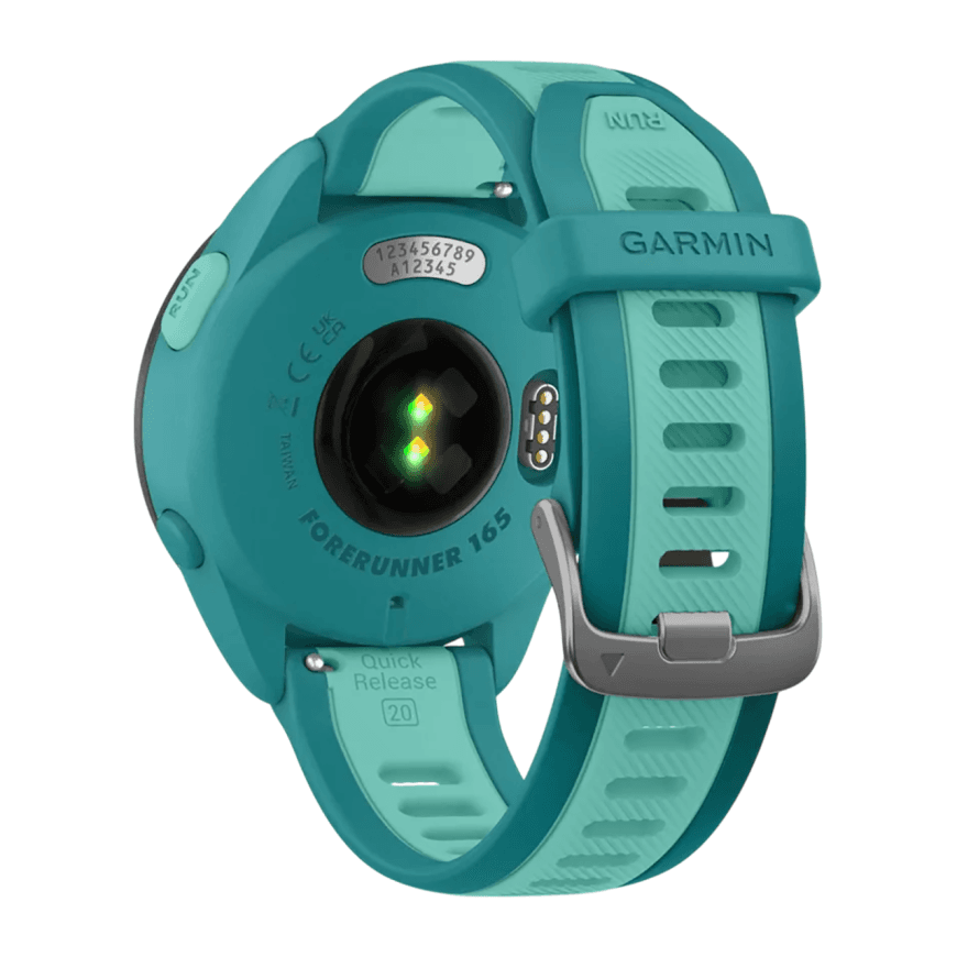 Спортивные часы Garmin Forerunner 165 Music, силиконовый ремешок цвета бирюзовый/«аква» — фото 4