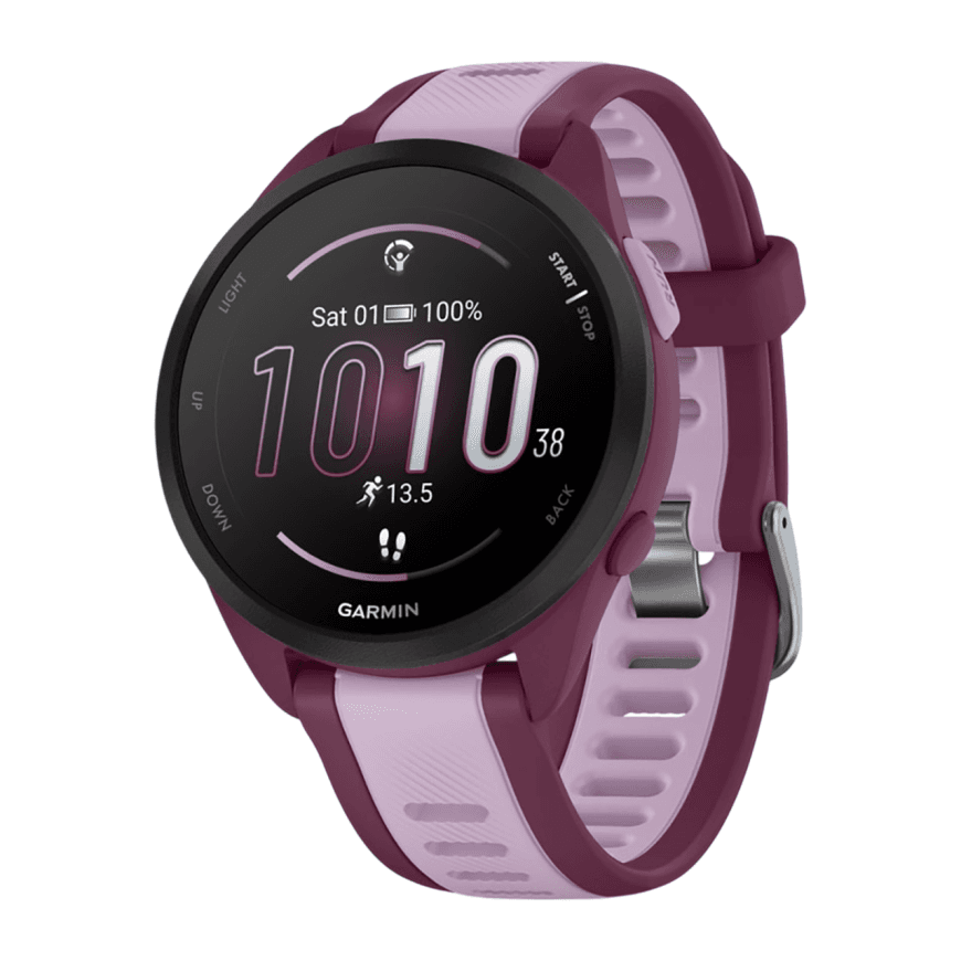 Спортивные часы Garmin Forerunner 165 Music, силиконовый ремешок цвета «ягодный»/лиловый — фото 3
