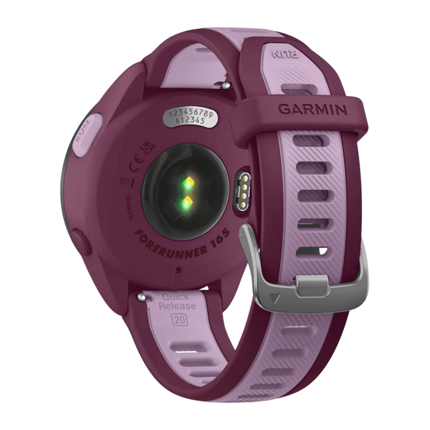 Спортивные часы Garmin Forerunner 165 Music, силиконовый ремешок цвета «ягодный»/лиловый — фото 4
